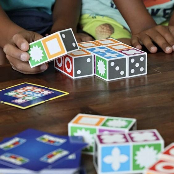 Pattern Matching Block Game for Kids – Educational Puzzle with 20 Blocks & 60 Challenge Cards for Ages 3+