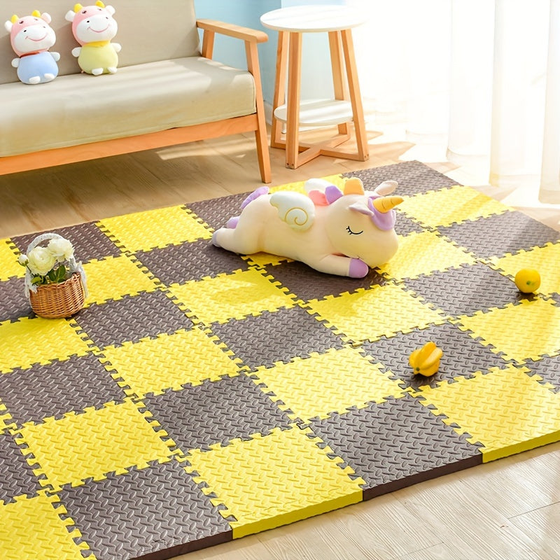 Interlocking Foam Play Mat Tiles for Kids & Babies – Safe Cushioned Flooring for Playroom, Nursery & Indoor Crawling Area, Non-Slip Puzzle F