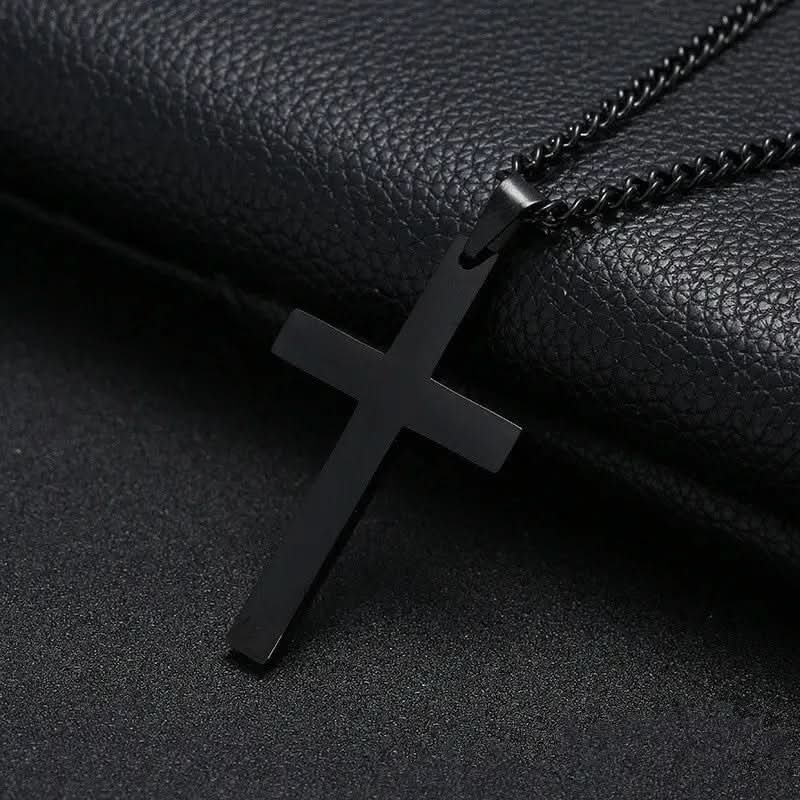 Stainless Steel Cross Pendant Necklace for Men – 24 in Chain, Religious Symbol Jewelry for Everyday & Casual Wear