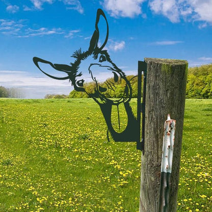 Metal Barnyard Sculpture Silhouette for Garden & Yard – Farm Animal Figures in Rustic Iron – Outdoor Lawn Ornament Decor for Country Home
