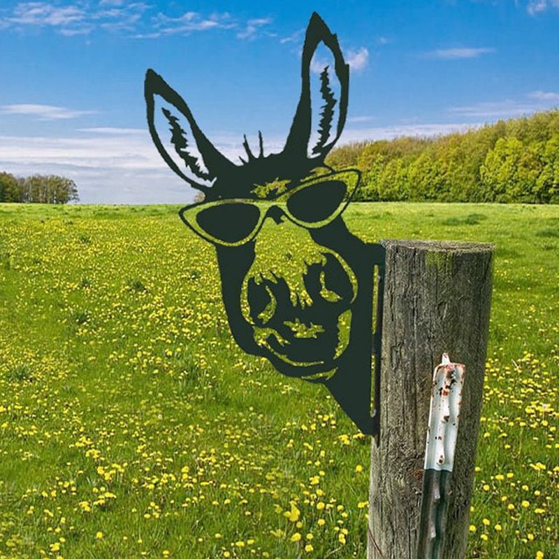 Metal Barnyard Sculpture Silhouette for Garden & Yard – Farm Animal Figures in Rustic Iron – Outdoor Lawn Ornament Decor for Country Home
