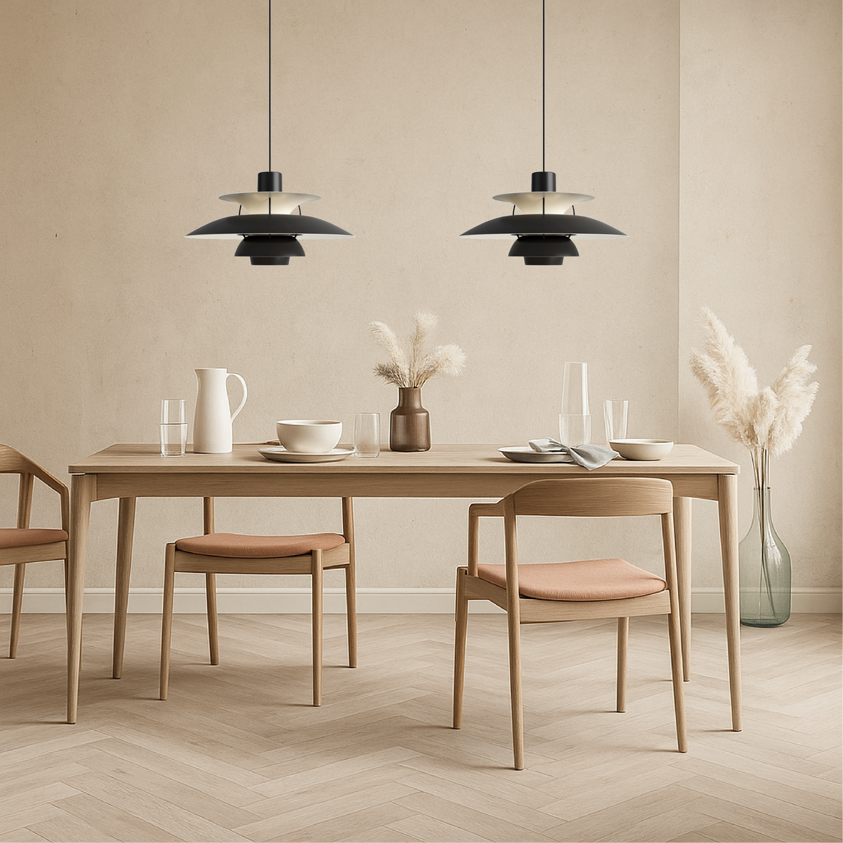 Layered Aluminum Ceiling Fixture Black 20 in Diameter for Kitchen Islands Dining Areas Modern Nordic Style Overhead Lighting E27 Socket Diff