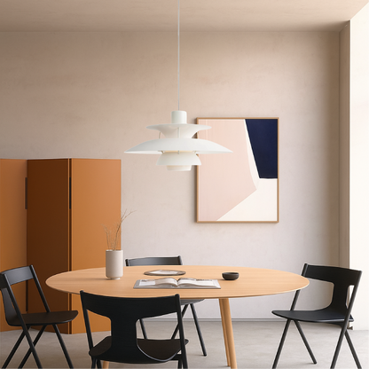 Layered Aluminum Ceiling Fixture Black 20 in Diameter for Kitchen Islands Dining Areas Modern Nordic Style Overhead Lighting E27 Socket Diff
