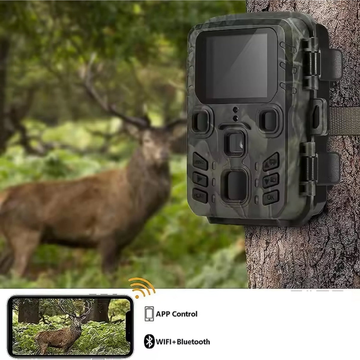 Outdoor Wildlife Camera with WiFi Streaming & Night Vision – 20MP Trail Cam for Property Monitoring & Nature Observation