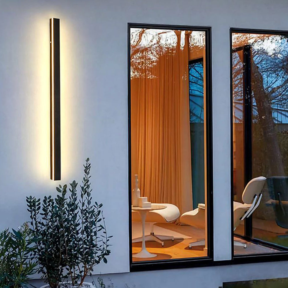 Outdoor LED Wall Light Waterproof Linear Modern Metal Sconce for Porch Garden Patio Courtyard Minimalist Exterior Lighting