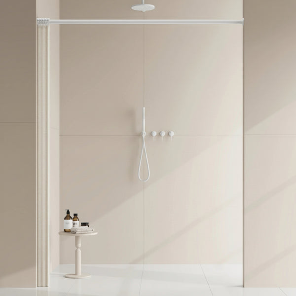 CURVASHIELD – Foldable Magnetic Accordion Shower Curtain Waterproof Design