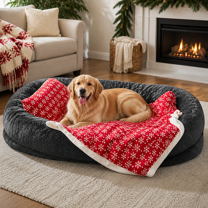 Cama ortopédica y lavable de piel sintética para humanos tipo perro Ortekor (funda desmontable)