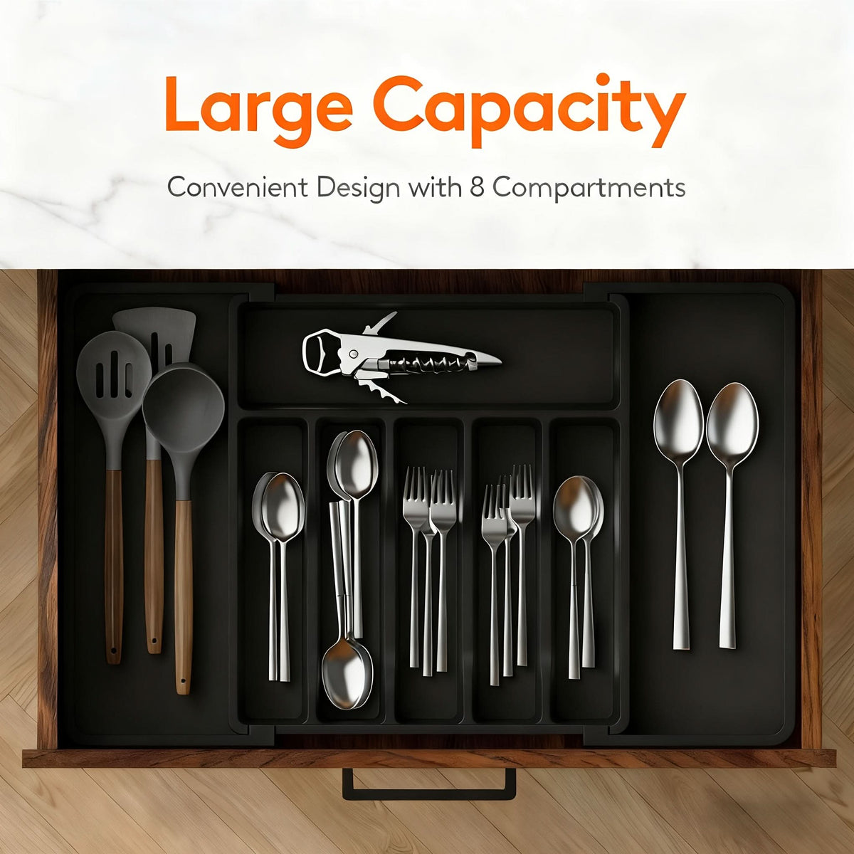FLEXITRAY – Organizador de utensilios expandible para cajones de cocina