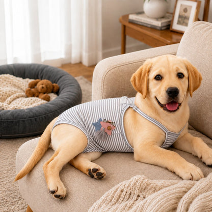 Ortekor Washable Female Dog Heat Pants for Home & Furniture Protection - Adjustable Sanitary Diaper with Shoulder Straps