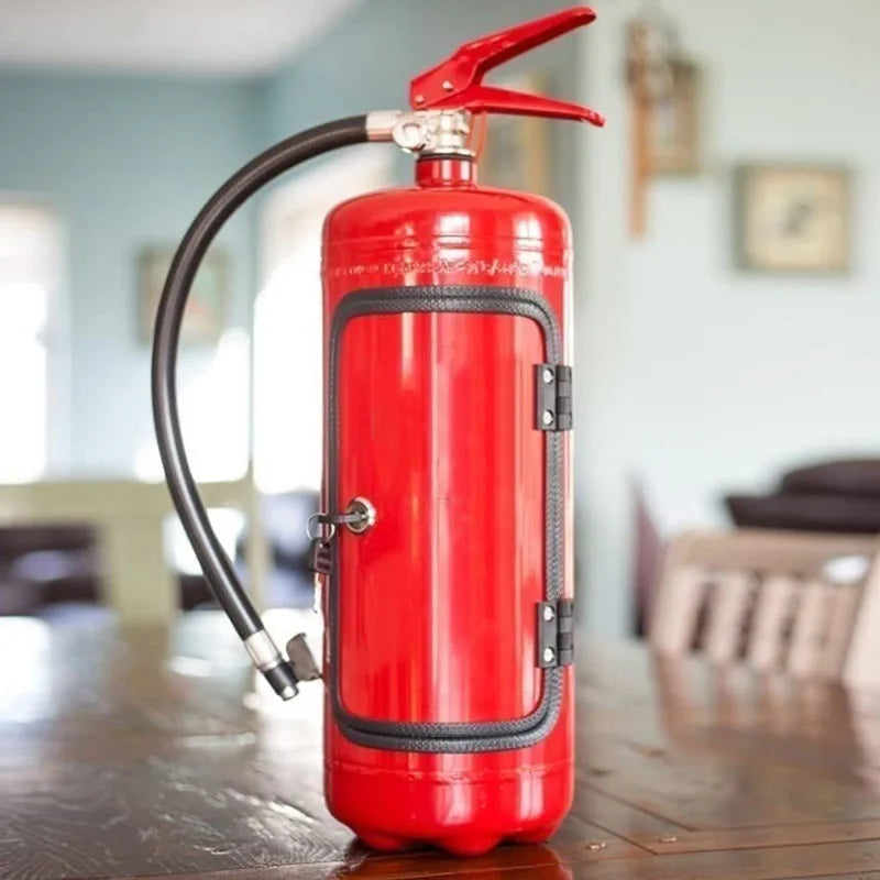 Fire Extinguisher Bottle Holder Hidden Storage Case for Whiskey Wine Champagne Metal Cabinet Bar Decor Red Black Novelty Gift for Home