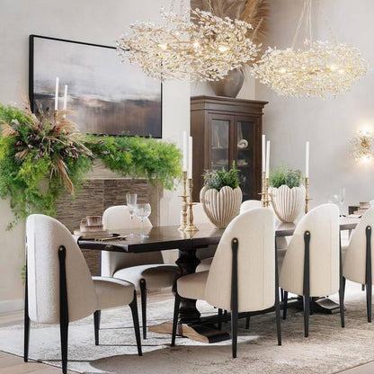 Round Multi-Light Statement Chandelier 39-60 in 6-12 Sockets Metal Crown for Dining Room Foyer Entryway Living Room