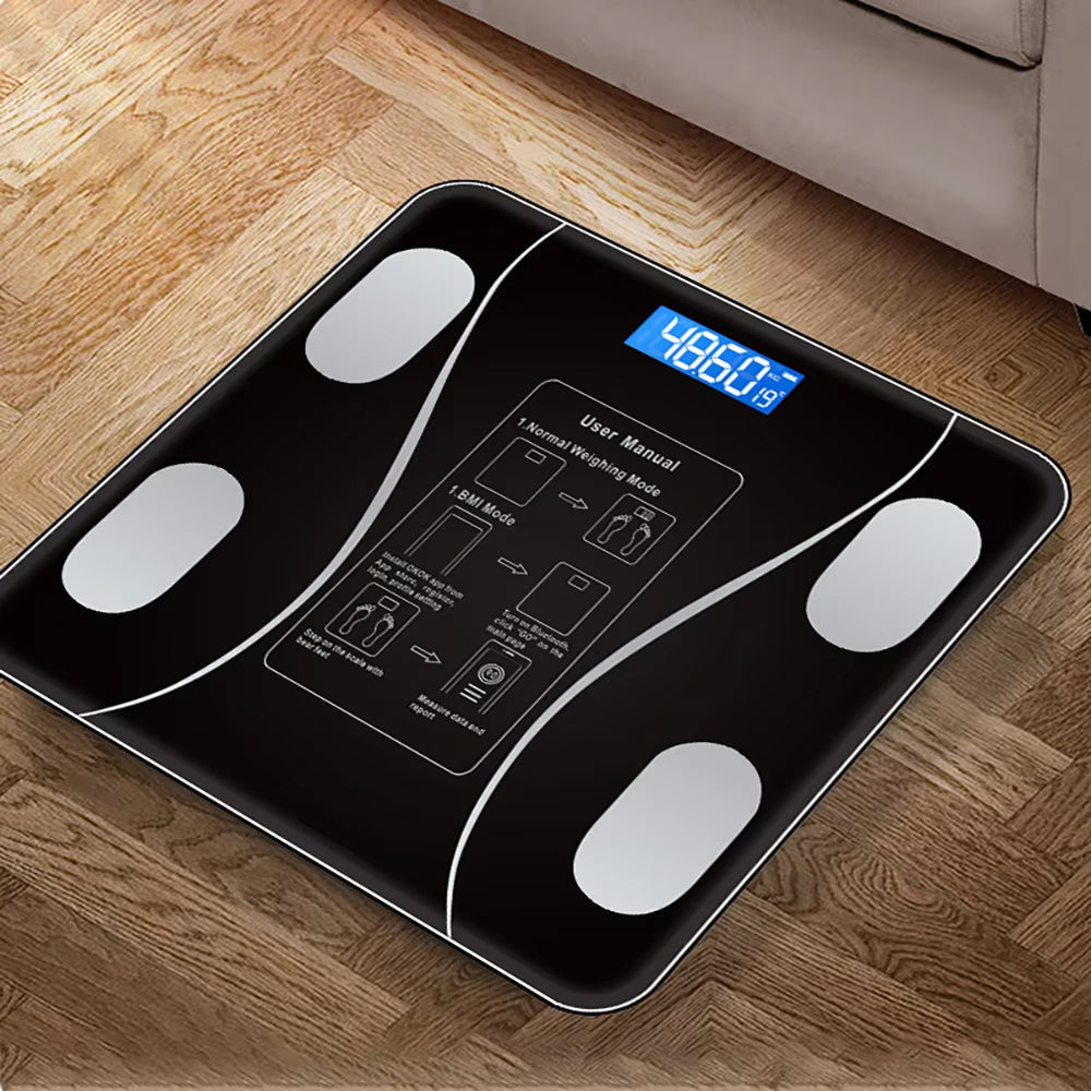 Smart Body Composition Scale Bluetooth Health Tracker 13+ Metrics Weight BMI Fat Muscle Mass Monitor Temperature Sensor App Sync Family