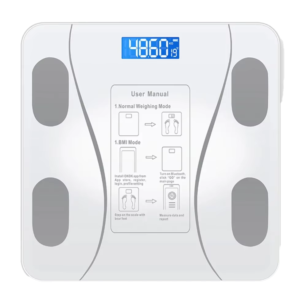 Smart Body Composition Scale Bluetooth Health Tracker 13+ Metrics Weight BMI Fat Muscle Mass Monitor Temperature Sensor App Sync Family