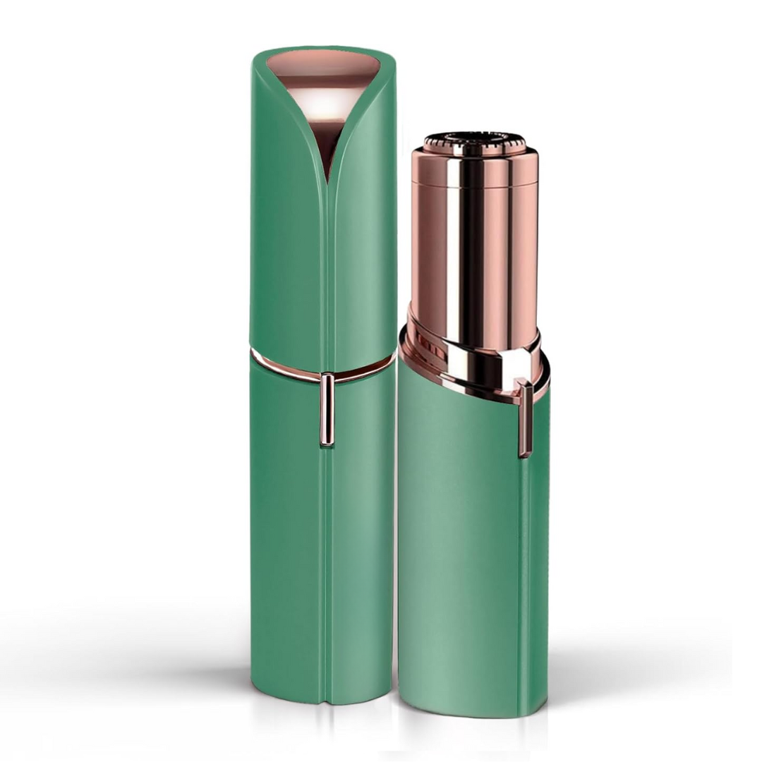 Recortador eléctrico portátil de vello facial para mujer – Depilador indoloro para cejas y vello fino de rostro, barbilla y cuello – Compacto para viajes
