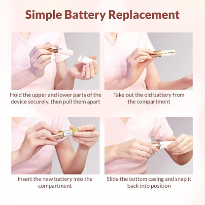 Recortador eléctrico portátil de vello facial para mujer – Depilador indoloro para cejas y vello fino de rostro, barbilla y cuello – Compacto para viajes