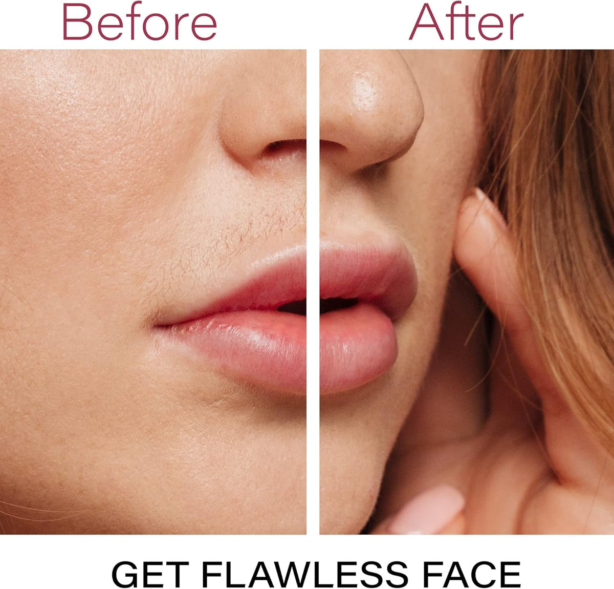 Recortador eléctrico portátil de vello facial para mujer – Depilador indoloro para cejas y vello fino de rostro, barbilla y cuello – Compacto para viajes