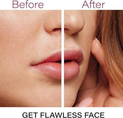 Recortador eléctrico portátil de vello facial para mujer – Depilador indoloro para cejas y vello fino de rostro, barbilla y cuello – Compacto para viajes
