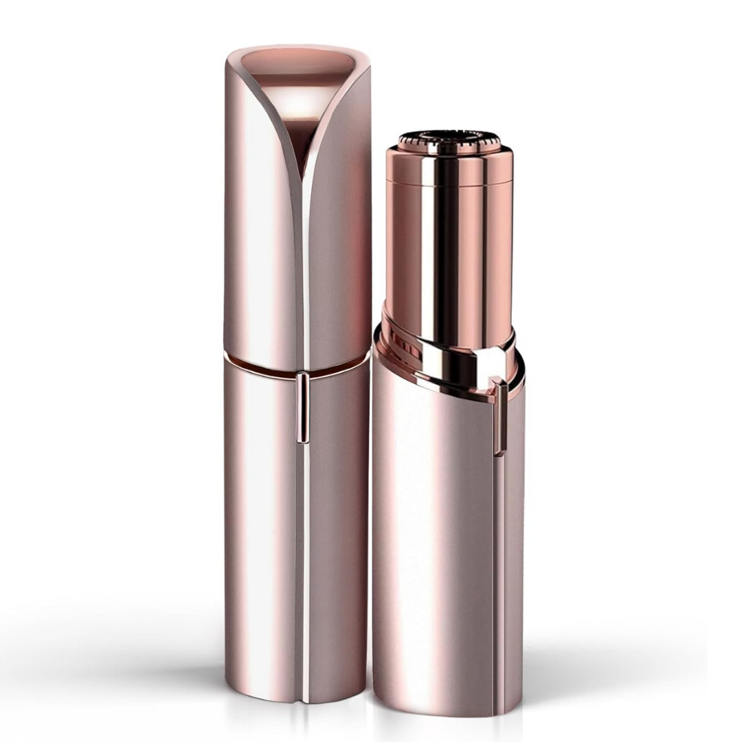 Recortador eléctrico portátil de vello facial para mujer – Depilador indoloro para cejas y vello fino de rostro, barbilla y cuello – Compacto para viajes