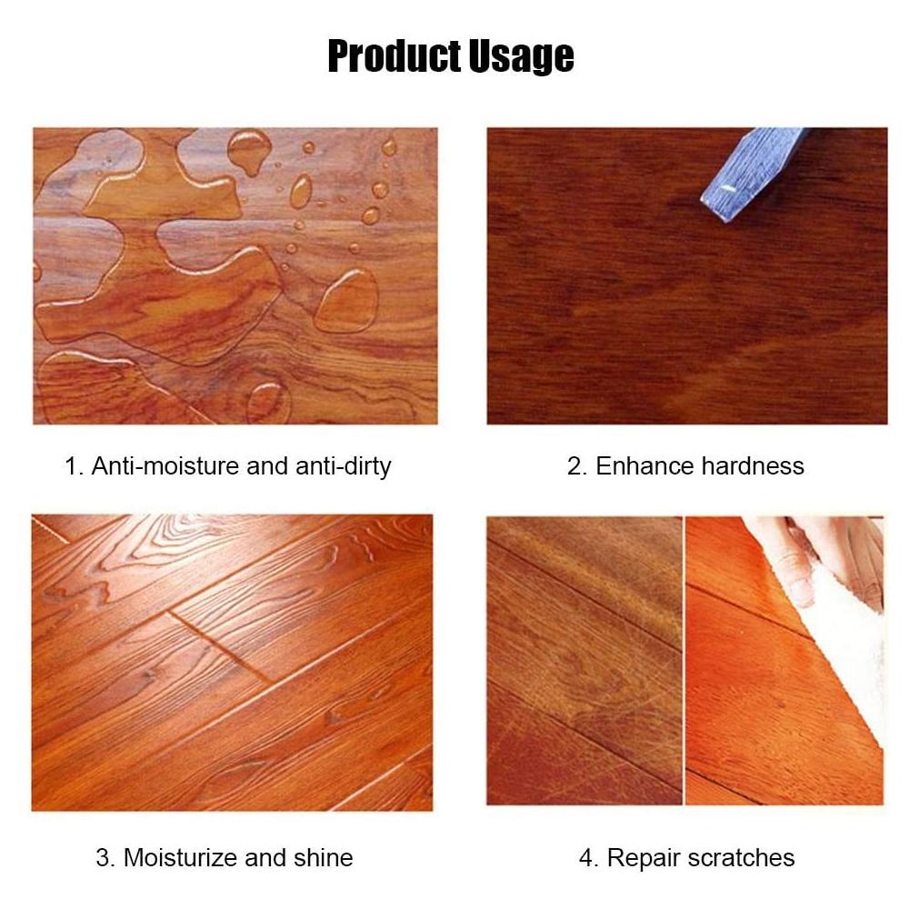 Abrillantador y restaurador de madera para pisos de madera, gabinetes y muebles: tratamiento acondicionador totalmente natural para rayones y resequedad