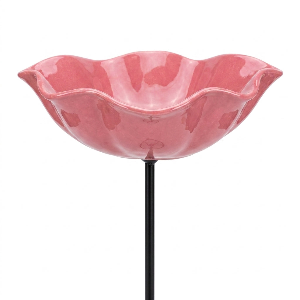 Flower-Shaped Bird Bath & Bee Watering Station Garden Stake for Hummingbirds Butterflies Pollinators Backyard Decor