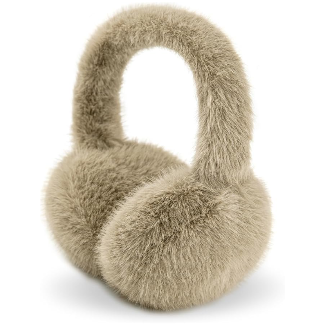 Foldable Winter Earmuffs with Plush Synthetic Fur for Women & Men – Adjustable Compact Ear Covers for Cold Weather