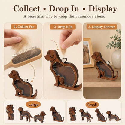 Ortekor Wooden Pet Fur Keepsake Box for Grooming Memories & Pet Loss - Display Their Fur Instead of Hiding It Away