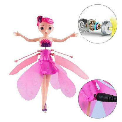 Flying Fairy Doll – Hand-Controlled Hovering Toy with Light-Up Wings for Girls & Boys – Interactive Flight Play