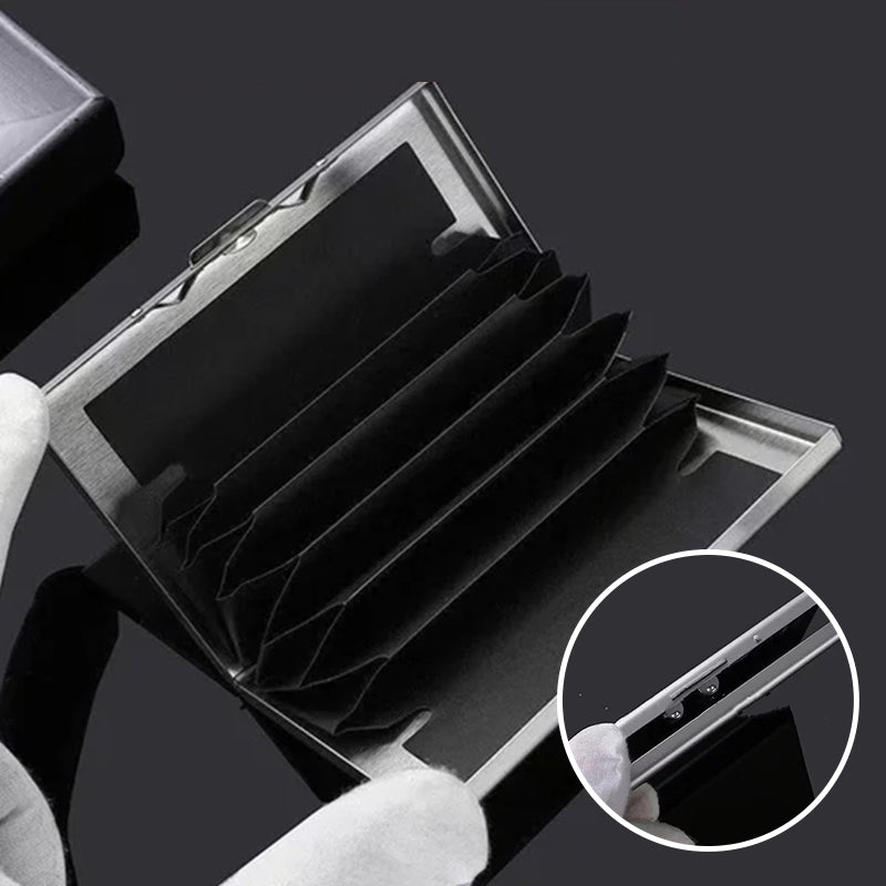 Slim Metal Card Holder with RFID Blocking Technology for Credit Cards & Cash