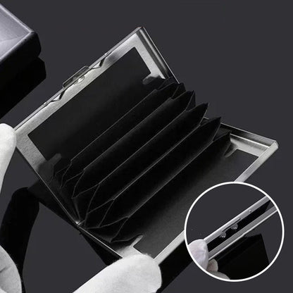 Slim Metal Card Holder with RFID Blocking Technology for Credit Cards & Cash