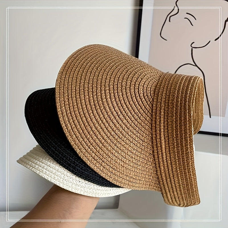 Women's Packable Straw Beach Hat with Adjustable Fit & Extra-Wide Shade | Travel-Friendly Summer Headwear | Pool, Vacation, Garden & Festiva