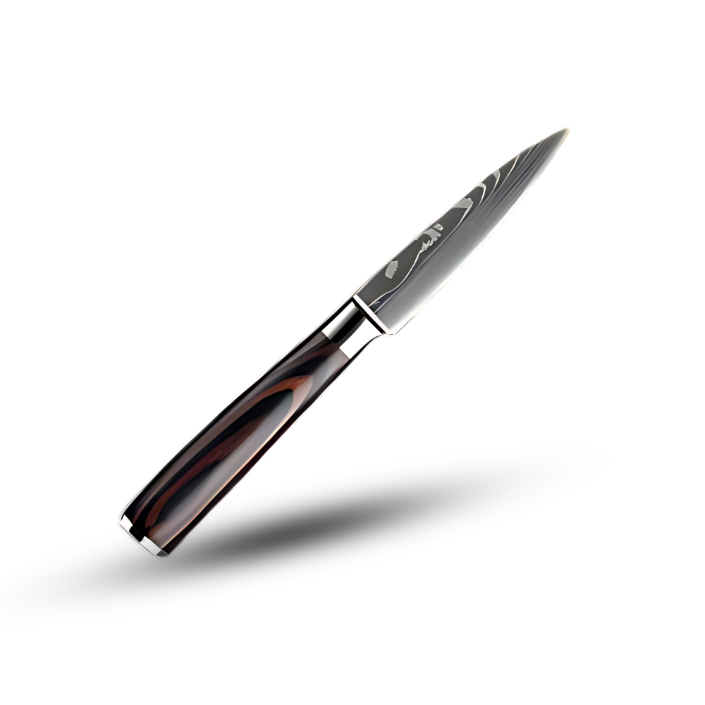 Professional Damascus Steel Kitchen Knife Set with Laminated Wood Handles – 10-Piece Culinary Collection
