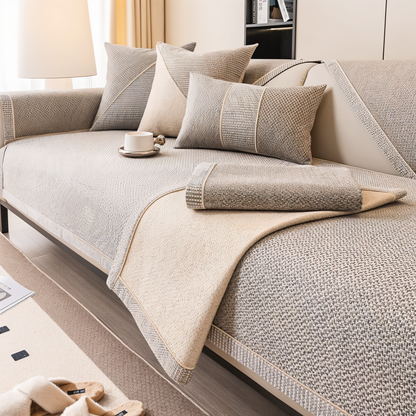 Furniture Throw for Couch & Sectional – Non-Slip Backing, Air-Permeable Weave, Multiple Sizes for 2-Seater & Corner Layouts