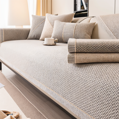 Furniture Protector Couch Cover with Anti-Slip Backing for Living Room Sofas - Breathable Stretch Slipcover for Everyday Use