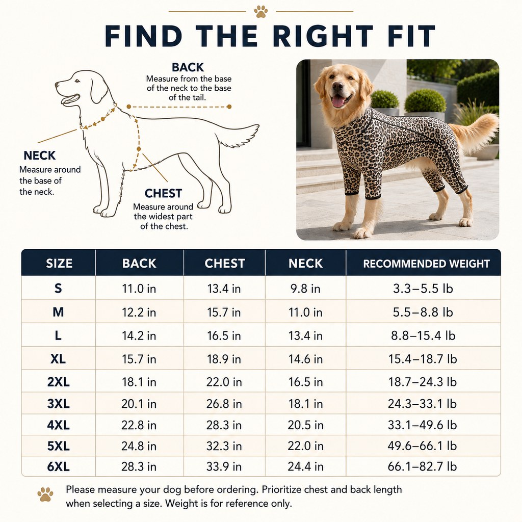 Ortekor Four-Leg Full-Body Dog Jumpsuit for Home & Outdoor Wear – Helps Contain Loose Fur & Everyday Dirt