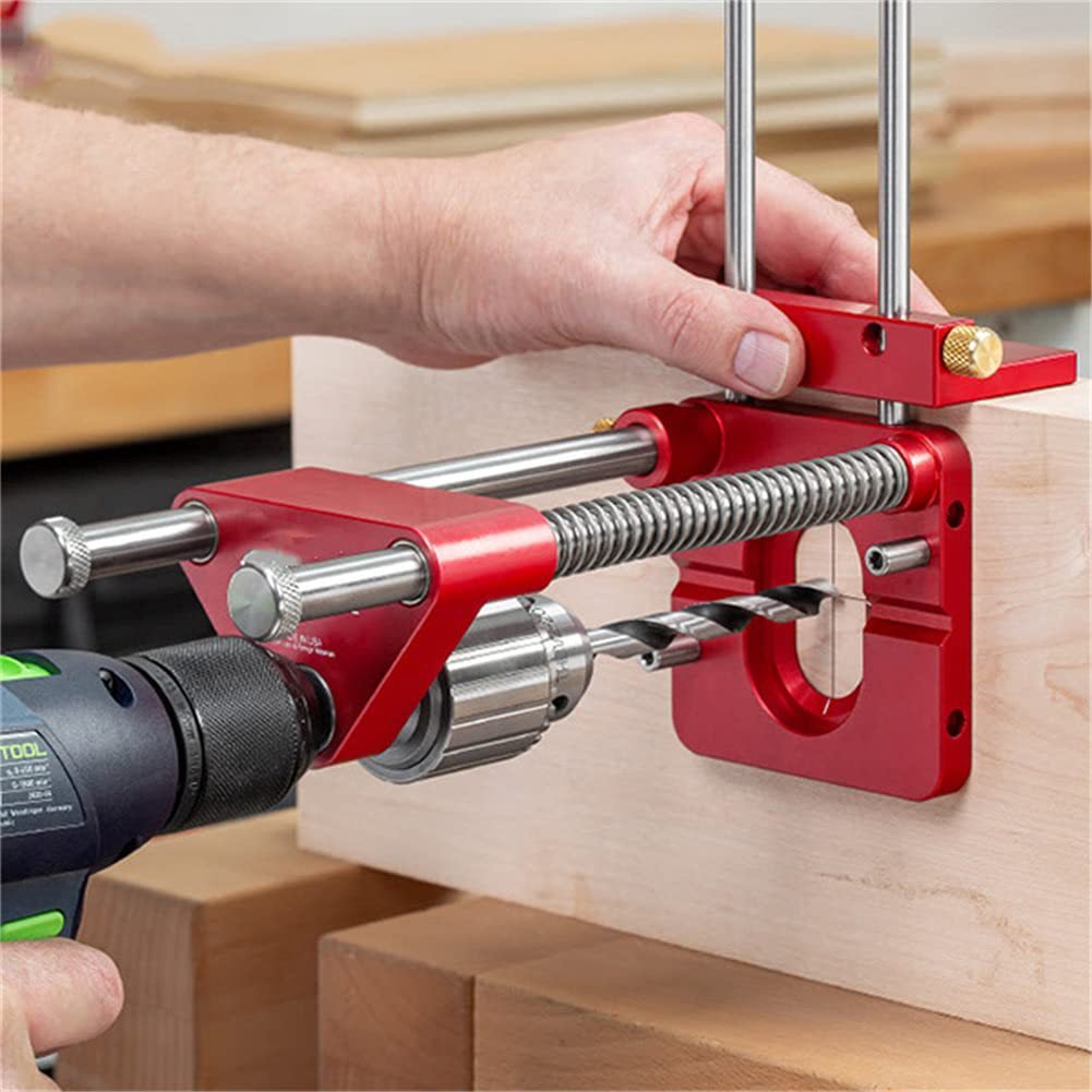 Precision Hole Drilling Jig Adjustable Guide for Wood Projects Cabinet Assembly Furniture Building DIY Carpentry