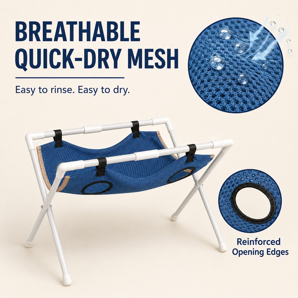 Ortekor Freestanding Foldable Pet Grooming Hammock Stand for Easier At-Home Nail Trimming – Dogs & Cats
