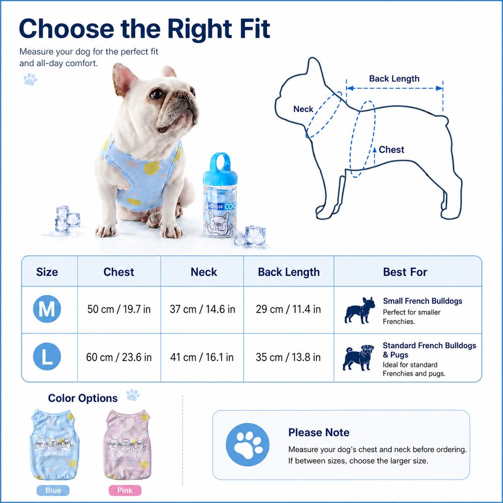 Ortekor French Bulldog Cooling Vest for Hot Summer Walks