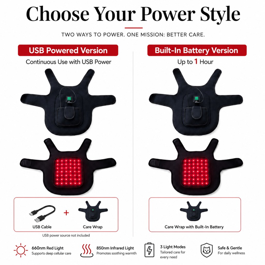 Ortekor FrenchieGlow Red Light Comfort Vest for French Bulldogs - USB-Powered or Built-In Battery At-Home Back, Belly & Hip Comfort After Walks, Stairs & Playtime