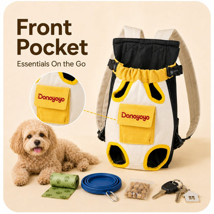 Ortekor Front-Facing Pet Carrier Backpack for Cats & Small Dogs, Hands-Free Travel Carrier With Breathable Mesh, Adjustable Neck Opening & Front Pocket