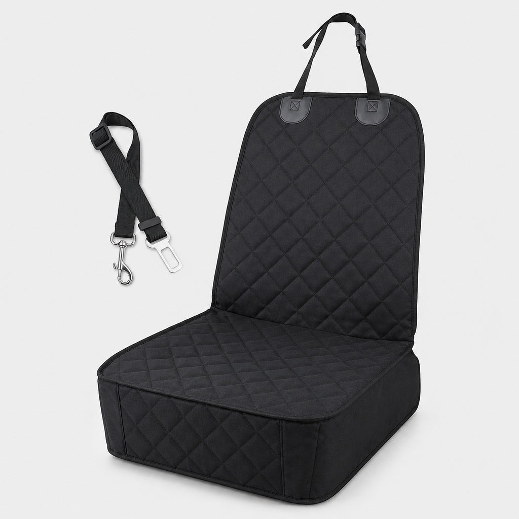 Ortekor Front Seat Pet Car Seat Cover with Seat Belt Tether - Passenger Seat Protector