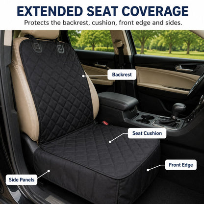 Ortekor Front Seat Pet Car Seat Cover with Seat Belt Tether - Passenger Seat Protector