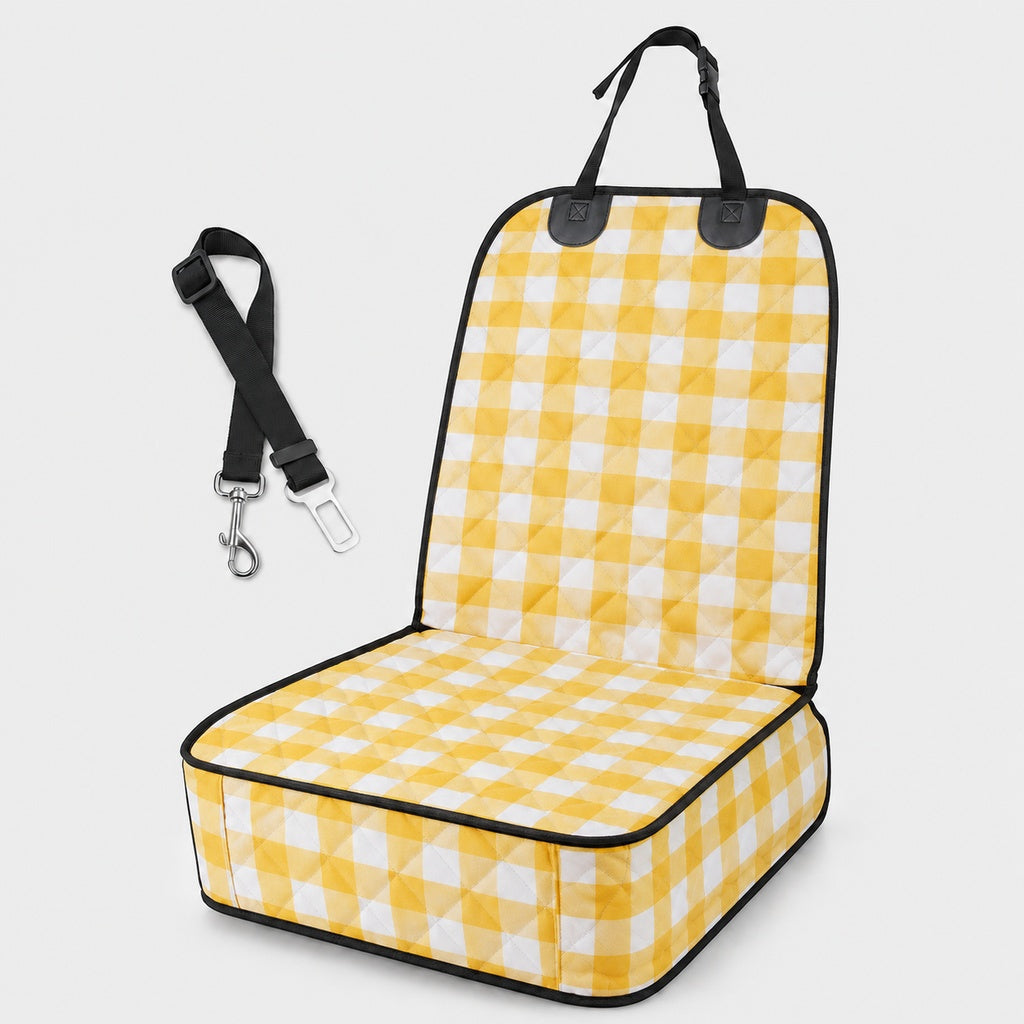Ortekor Front Seat Pet Car Seat Cover with Seat Belt Tether - Passenger Seat Protector