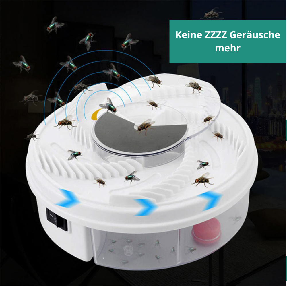 Automatic Rotating Fly Trap for Indoor & Outdoor Use – Silent Electric Insect Catcher with 5 Bait Stations
