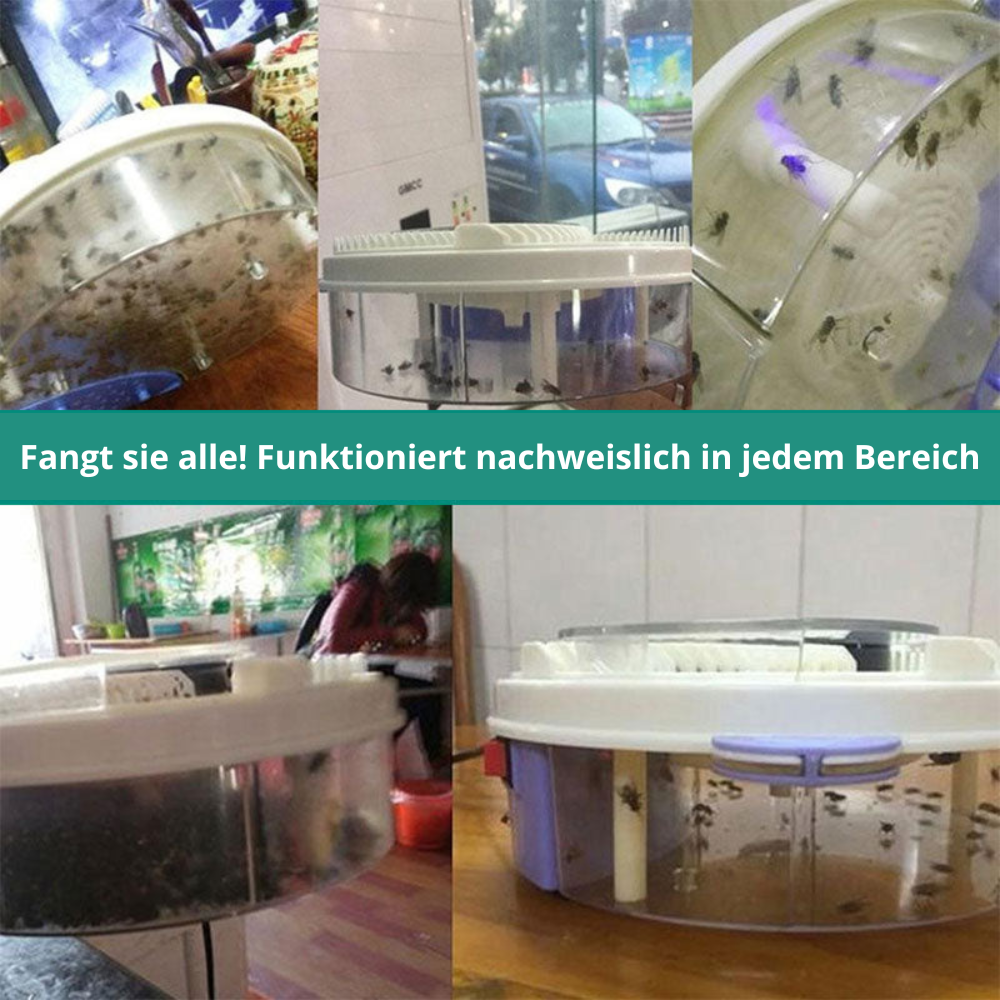 Automatic Rotating Fly Trap for Indoor & Outdoor Use – Silent Electric Insect Catcher with 5 Bait Stations