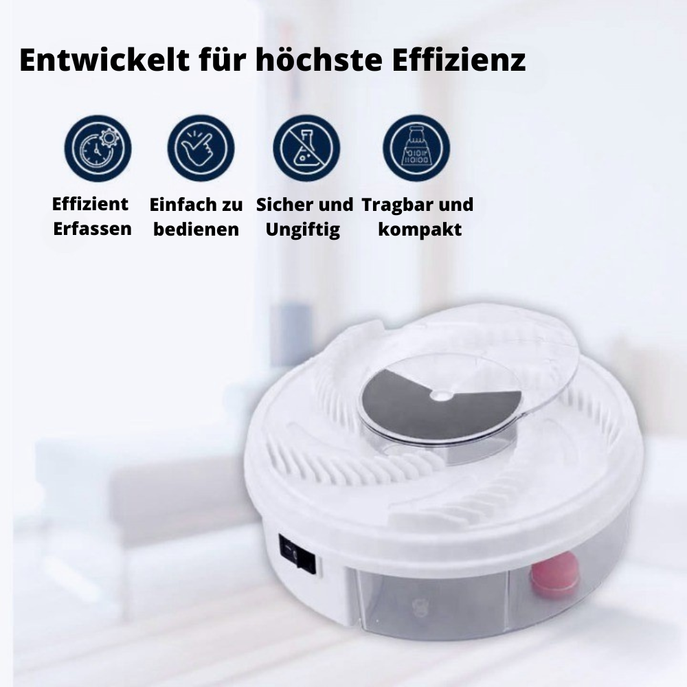 Automatic Rotating Fly Trap for Indoor & Outdoor Use – Silent Electric Insect Catcher with 5 Bait Stations
