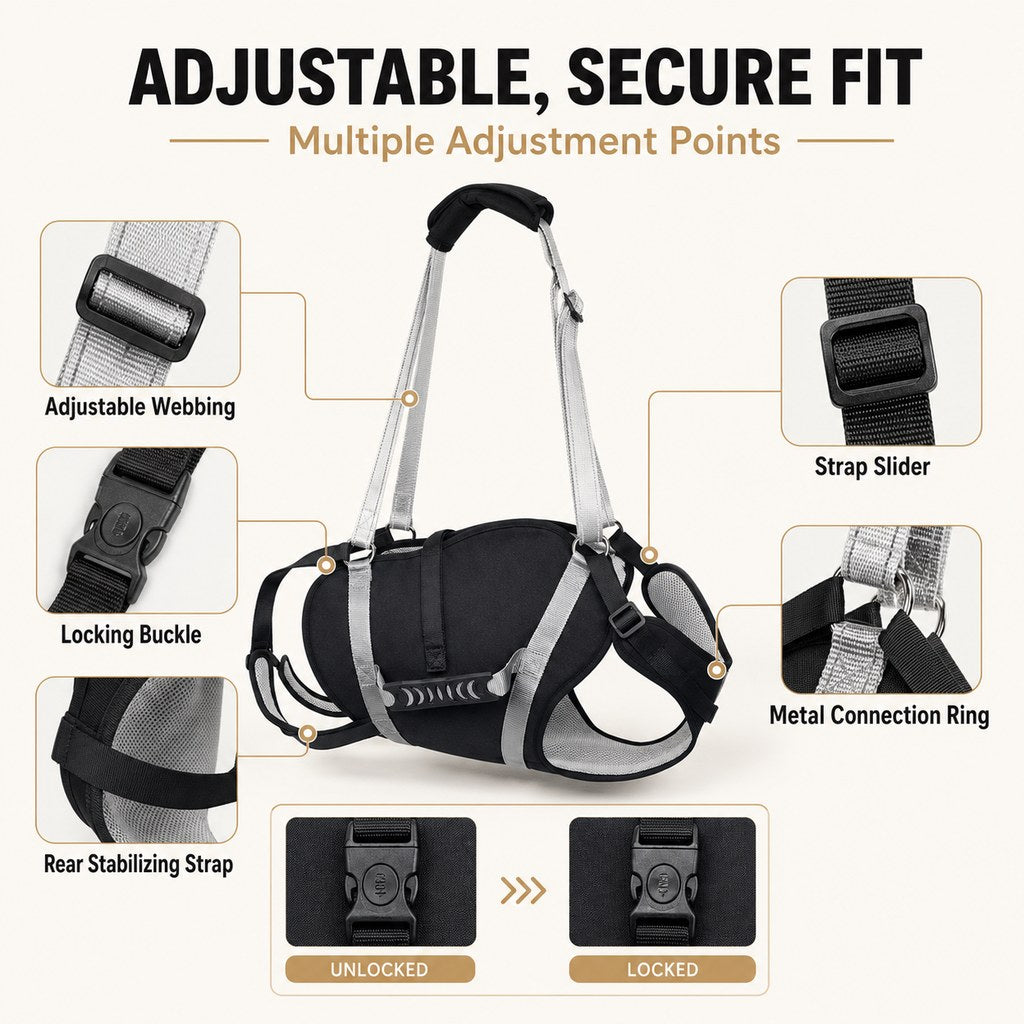 Ortekor Full-Body Dog Lift Support Harness for Large Senior Dogs - Easier Stairs, Standing & Car Entry