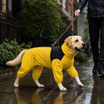 Ortekor Full-Body Waterproof Dog Rain Suit for Muddy Walks - Keeps Belly & Legs Cleaner