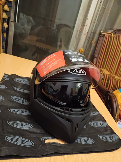 Casco de motocicleta integral con carcasa resistente a impactos, casco integral ventilado con visera antirrayaduras para adultos