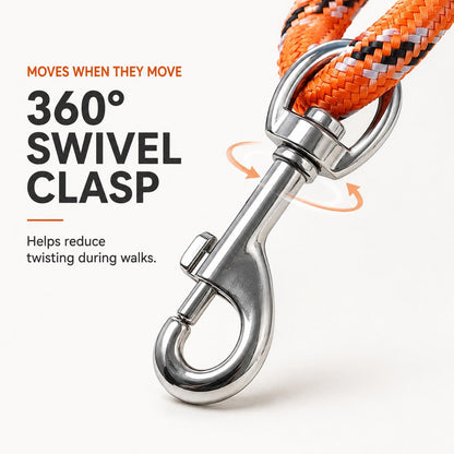 Ortekor Funny Sausage Link Dog Leash for Daily Walks – 10-Link 53 in Extended Lead with 360° Swivel Clasp to Help Reduce Twisting