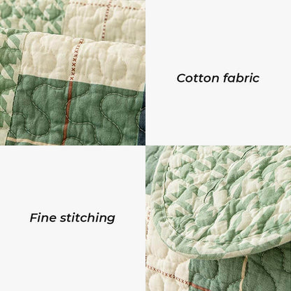 Plaid Cotton Furniture Protector Pad Set | Breathable Non-Slip Couch Cushion Cover for Sofa Seat Protection | Pet-Friendly Machine